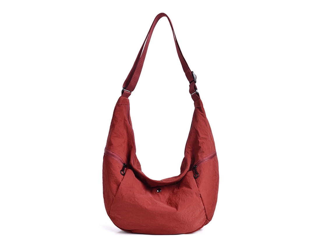 (Rojo) Bolso de gran capacidad, estilo deportivo y ligero, bolso cruzado, bolso de hombro de nailon.