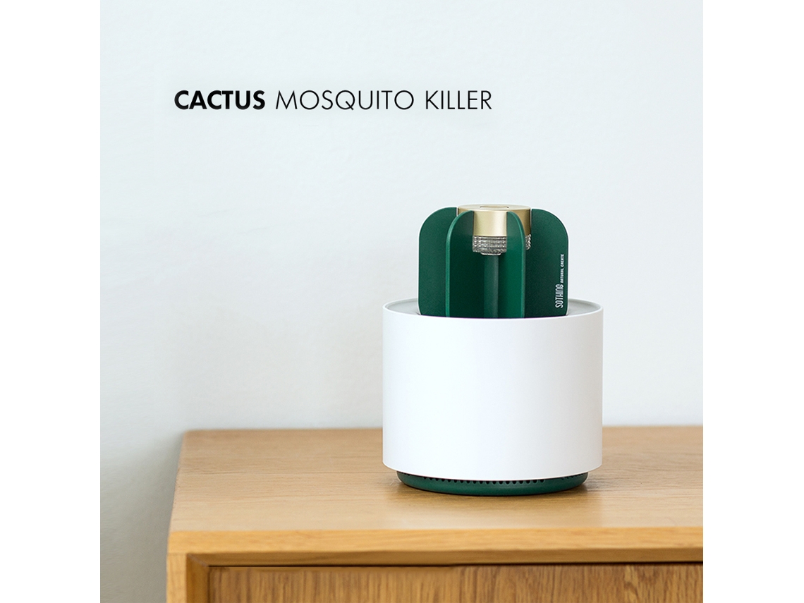 Matamoscas Led Recargable Por Usb, Diseño De Cactus, Sin Humo, Inodoro, Luz Uv De 360°