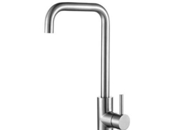 Grifo de cocina con rotación de 360° y control monomando, acero inoxidable PEX, tubería de agua fría y caliente ajustable, base esmaltada, Mdug.