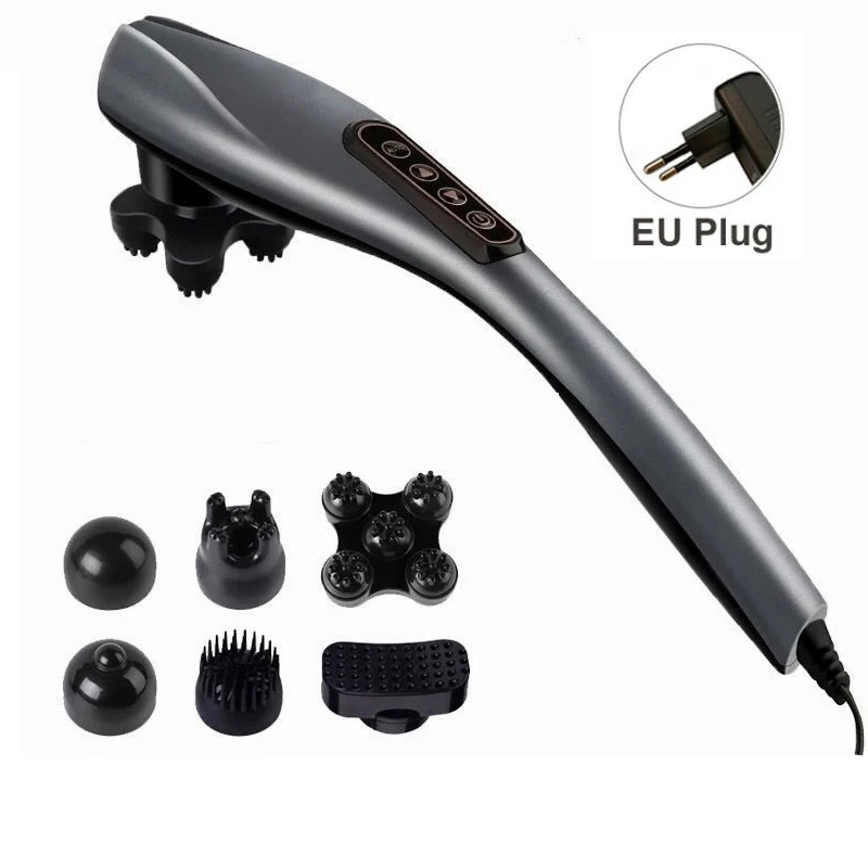 Masajeador eléctrico con forma de delfín (gris estándar europeo) para cuello, hombros y cintura.