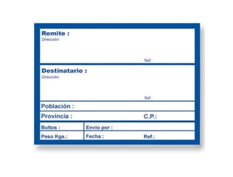 Rollo de Etiquetas Logísticas APLI Datos de Envío (Blancas)