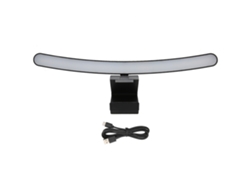Luz De Monitor Curvo Com Regulagem Infinita 3 Temperaturas De Cor Controle Táctil Usb-c Para Escritório