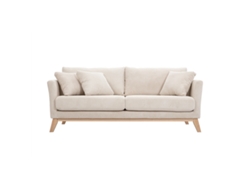 Sofá nórdico 3 plazas desenfundable beige y patas madera OSLO MILIBOO