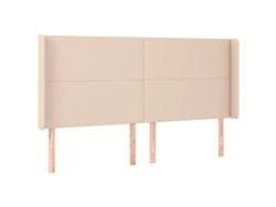 Maison Exclusive - Cabecero Con Orejas Cuero Sintético Capuchino 183x16x118/128 Cm