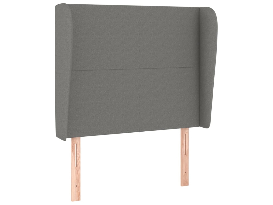 Maison Exclusive - Cabecero Con Orejas De Tela Gris Oscuro 93x23x118/128 Cm