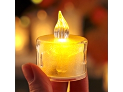 (12 Velas Led Sin Llama De Luz Blanca Cálida), Portavelas Electrónico A Batería, Apto Para Uso En Interiores.