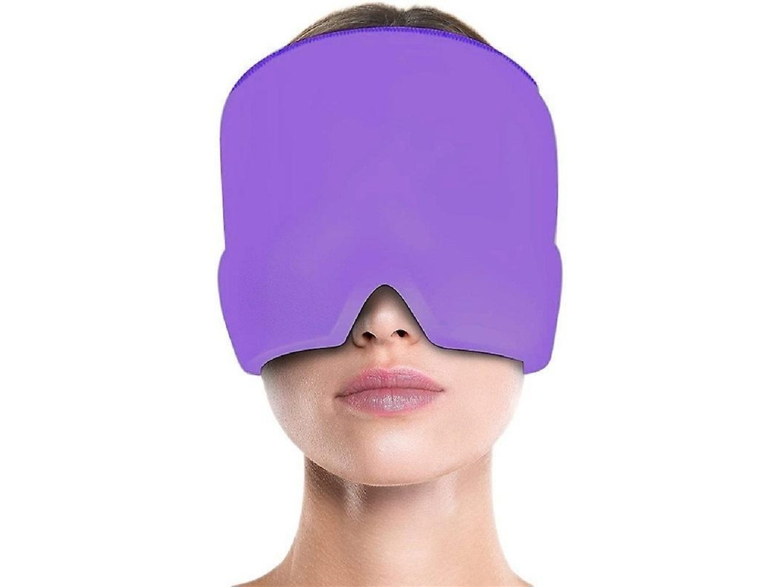 Capucha De Terapia De Frío Y Calor Para Aliviar El Dolor De Cabeza Y La Migraña Durante La Quimioterapia - Morada