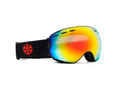 Gafas de esquí / Gafas de snowboard negras - Cristal de espejo rojo IVOL