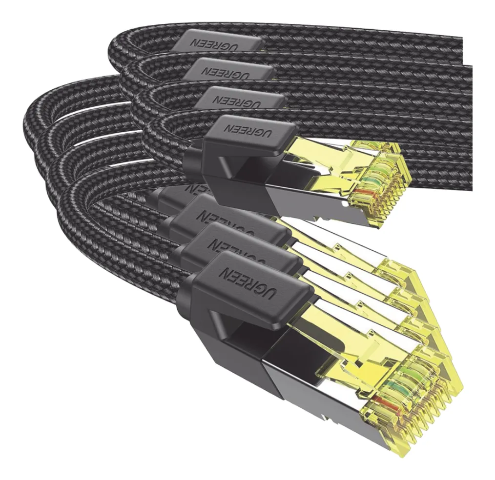 4 Cables Ugreen 80424 F/ftp Cat7 3m Negro Redondo Con Malla