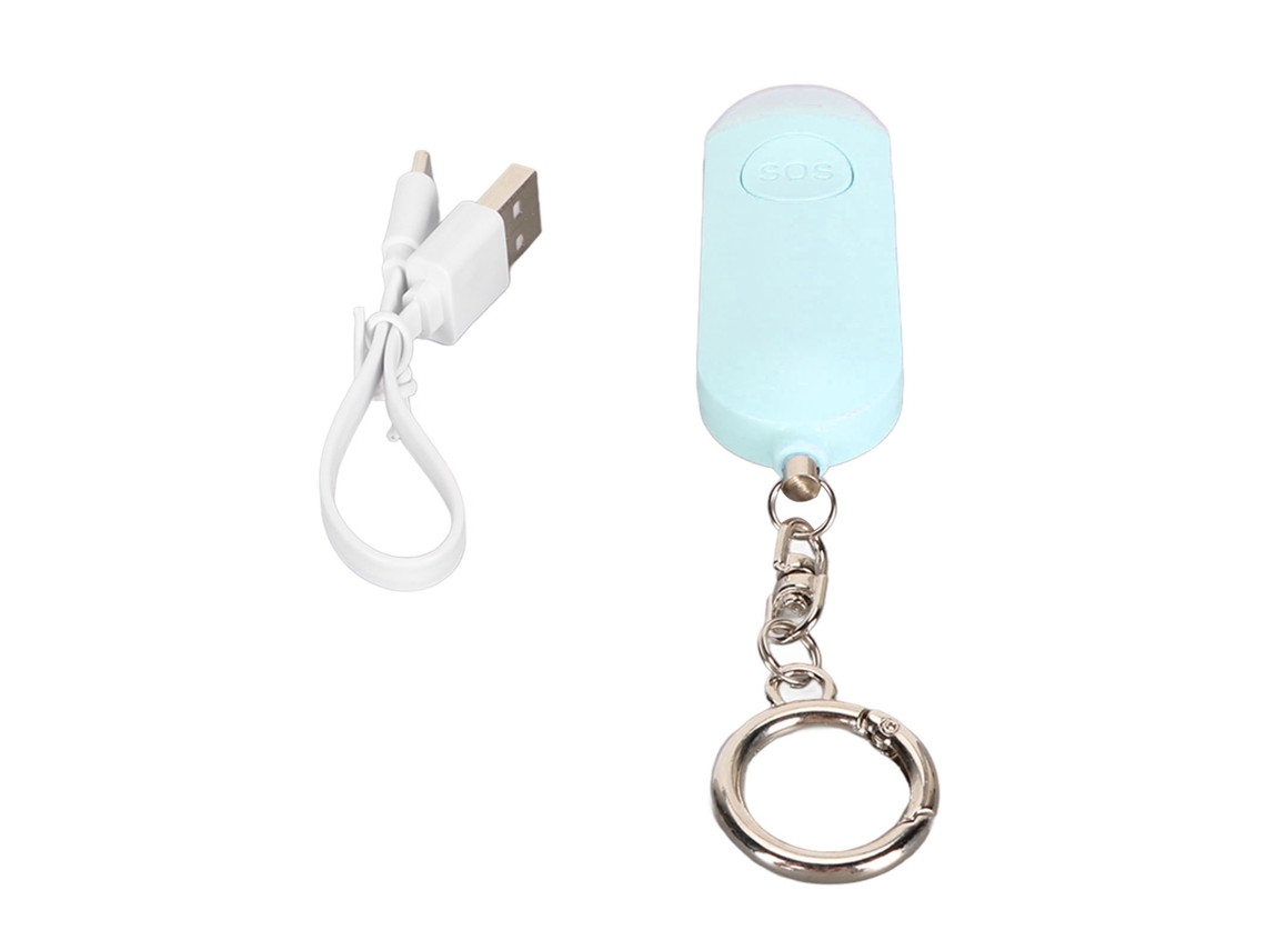 Alarma De Seguridad Personal De 130 Db Con Luz Estroboscópica Para Personas Mayores Y Mujeres - Azul