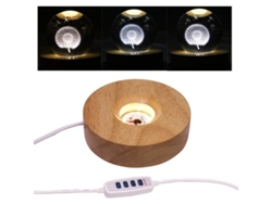Base De Exhibición Led De Madera Ajustable De 4 Pulgadas Con 12 Led Para Arte De Cristal Láser 3d 2025