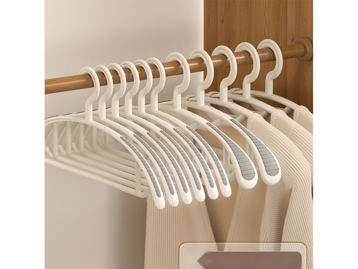 10pcs Cabide Antiderrapante Para Secar E Armazenar Roupas Brancas 