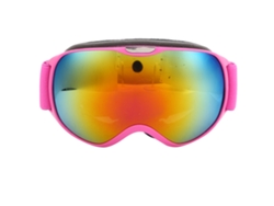 Gafas de esquí antivaho para niños, de doble lente, resistentes al viento y a la nieve (rosa)