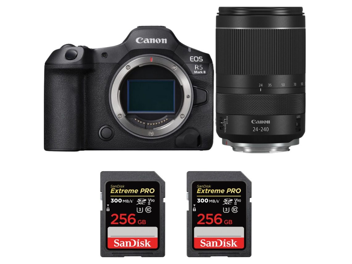 Canon Eos R5 Mark Ii + Rf 24-240mm F/4-6.3 Is Usm + 2 Sandisk 256gb Uhs-ii 300mb/s + Ebook “20 Consejos Para Fotos Que Impactan”