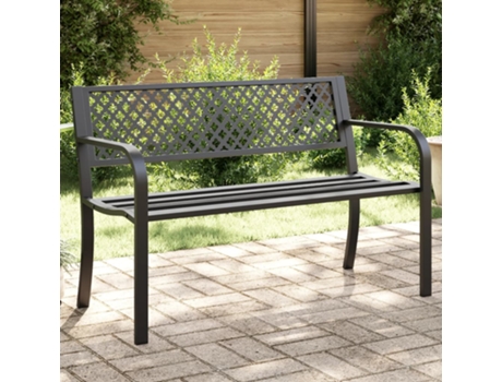 Banco De Jardín VIDAXL Negro Acero (119x52x76 cm)