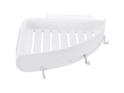 2026-estante De Baño Esquina Sin Perforar Organizador De Champú Portarack Con Gancho (blanco)