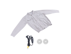 Chaqueta refrescante con 2 ventiladores USB, gris claro, verano