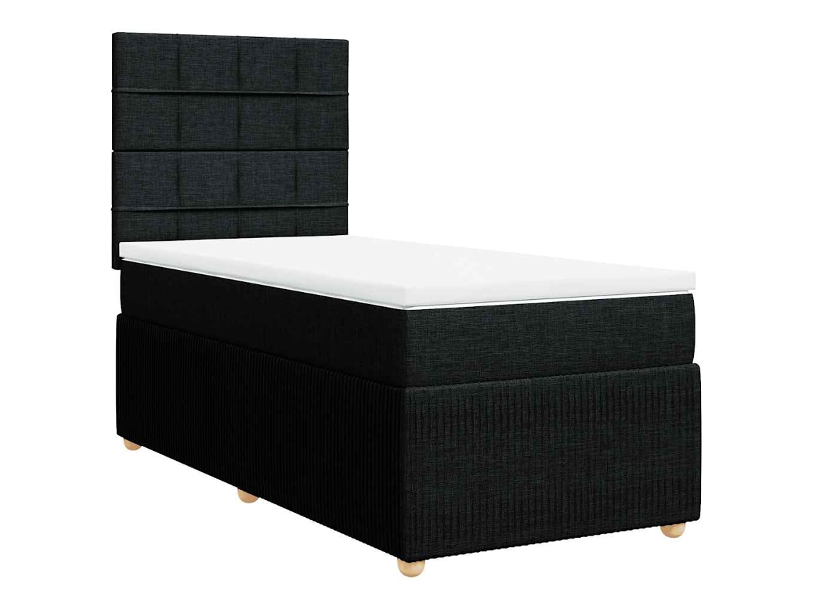 Maison Exclusive - Cama Box Spring Con Colchón Tela Negro 90x200 Cm