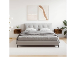 Mesitas de Noche de Pared 2 Pzs 35X35X20 Cm Roble Ahumado