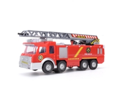 Bj-modelo De Caminhão De Bombeiros Com Escada Aérea Mini Simulação Brinquedo De Carro Para Meninos E Meninas