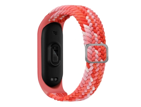 Correa de nailon lazo elástico ajustable elásticos trenzados para Xiaomi Mi Band 5/Band 6/Band 7 - colorido rojo