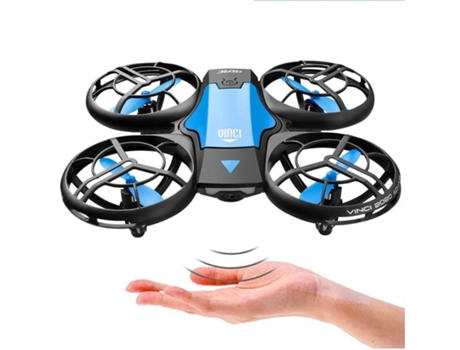 Mini dron de control remoto (Modelo: V8 - Duración de la batería: 12 min - Azul)
