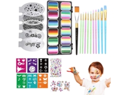Kit De Peinture Pour Le Visage - Palyte 12 Couleurs Vives Cosmétique Soluble Dans L'eau Avec