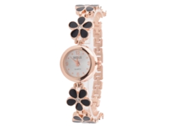 Reloj De Pulsera De Cuarzo De Aleación Para Mujer Con Correa De Acero Inoxidable Negra.