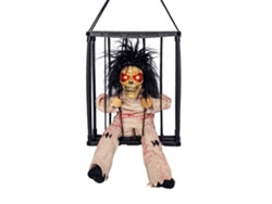 Decoración De Casa Embrujada Aterradora: Jaula De Prisionero Con Forma De Calavera Y Sensor De Movimiento Z248