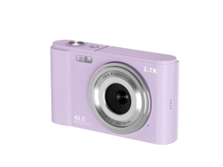 Cámara digital HD para fotografía doméstica, Full HD 2.7k, 48 MP, 16 aumentos, violeta claro, tarjeta de memoria de 32 g, Panoona