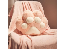 Aquecedor De Mãos Digitallab Almohada De Peluche Con Forma De Pata De Gato Y Manta De 1,7 M (rosa)