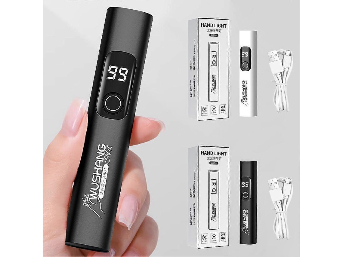 Lámpara de uñas eléctrica blanca recargable con pantalla LED, máquina de terapia de luz LY EBIKE (para hornear uñas)