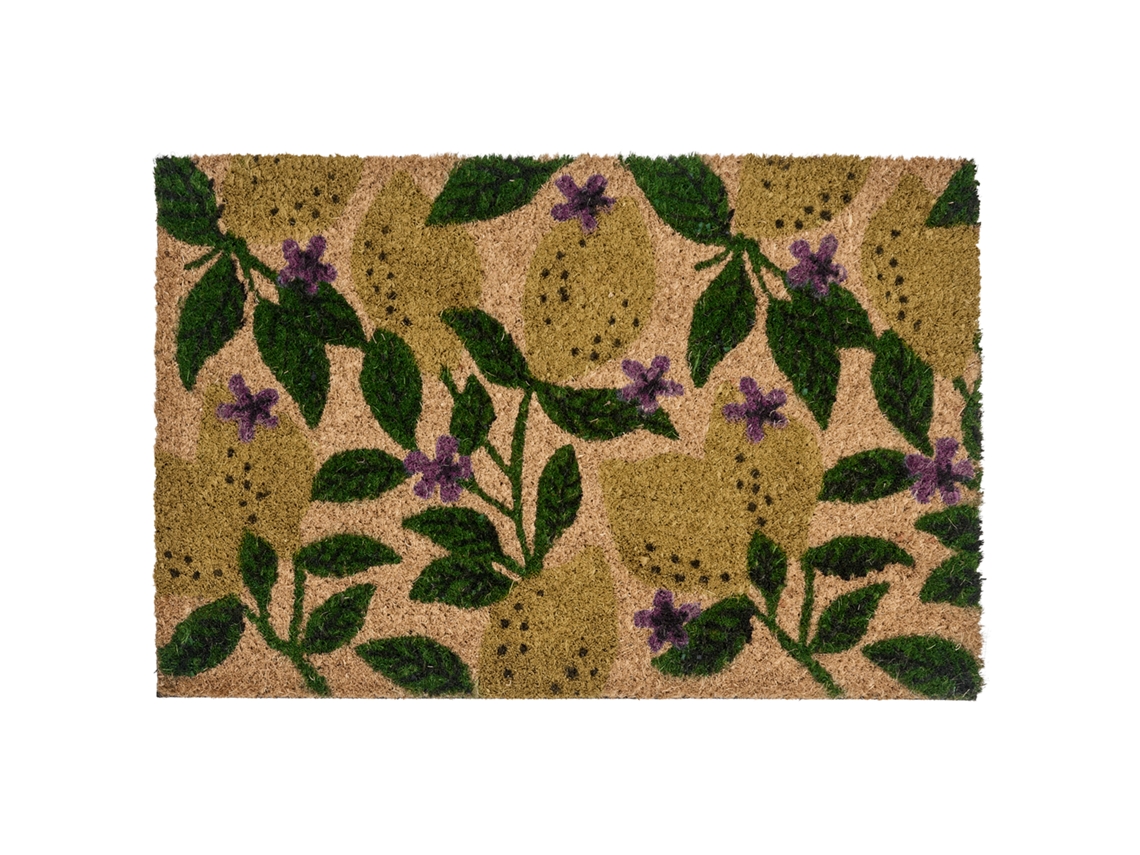 Tapete De Entrada Tazlina Multicolor 40 X 60 Cm Limão Fibra De Coco
