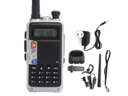Kit De Rádios Portáteis Walkie Talkie Com Display Lcd E Clip De Apoio Carregável Usb 100‑240v Prata Plug Us
