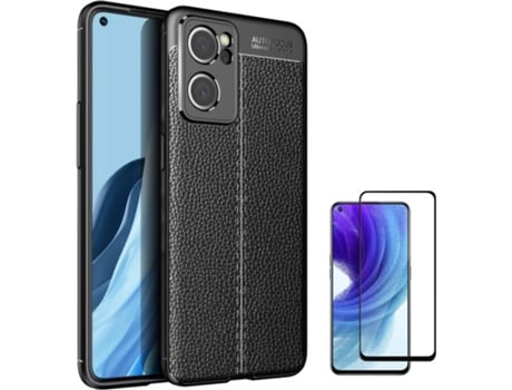Kit Carcasa + Protector de Pantalla Oppo Find X5 Lite Rugged Leather Negro