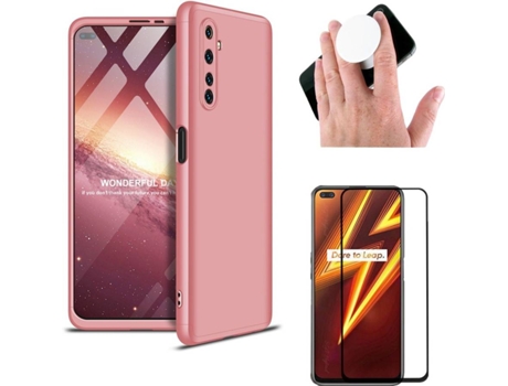 Carcasa, Protector y Popsocket Realme 6 Pro Slim armor 360º Rosa
