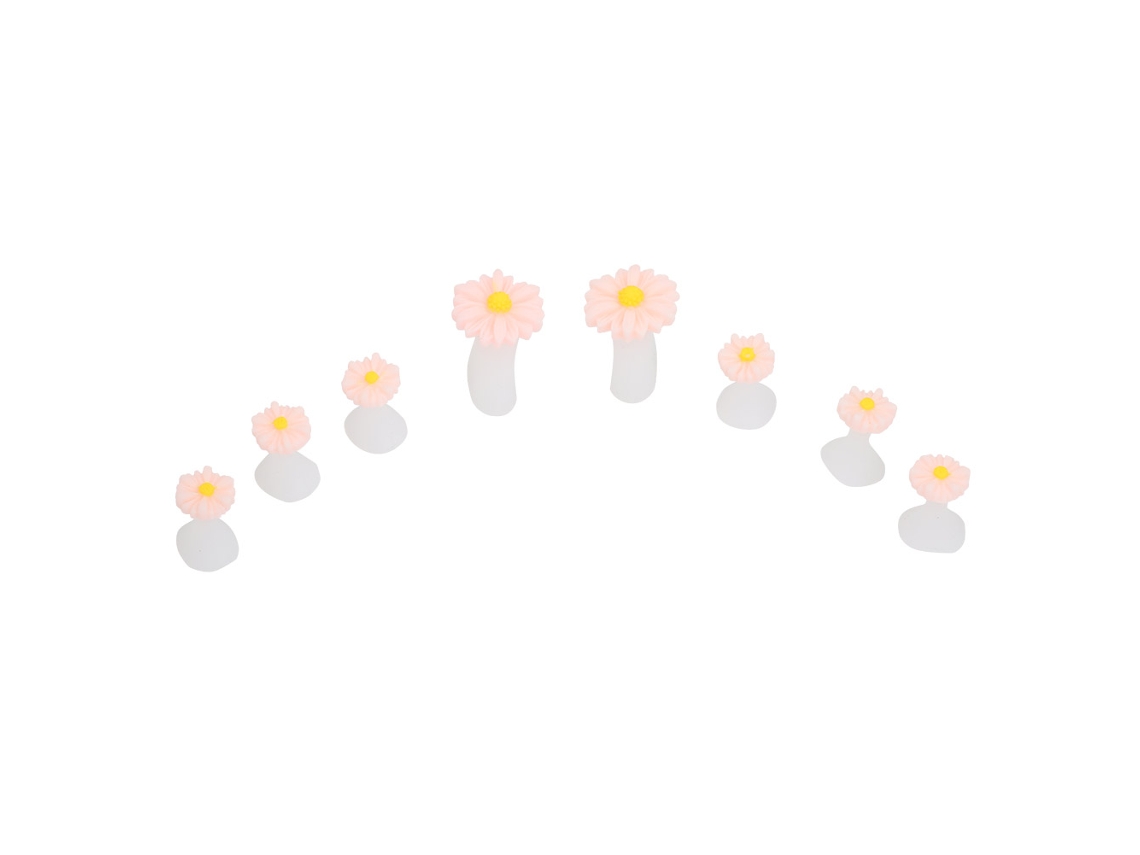 8 Peças Separador De Dedos De Silicone Flor Para Pedicure E Artesanato De Unhas 10
