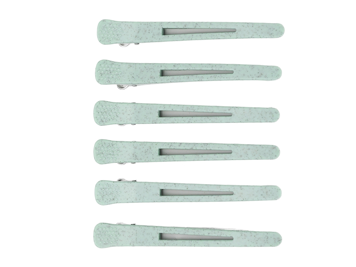 6 Clips De Pelo Pico De Pato Profesional Portátiles Para Salón, Peinado Y Seccionado, Color Verde Para Mujeres Y Niñas