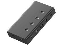 Conmutador KVM HDMI de 4 puertos USB, HDMI 4K 60 Hz, 4 entradas y 1 salida, para PC, teclado, etc. Incluye 4 cables USB, color negro. Bestvite
