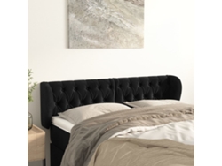 Cabecero De Terciopelo Negro 147x23x78/88 Cm