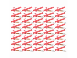Plomo de pesca con broches metálicos y clip de ABS rojo.