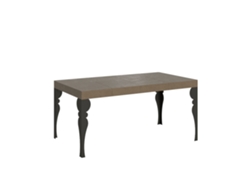 Mesa extensible Paxon Premium 120/380x90 cm en gris tórtola con patas antracita Itamoby
