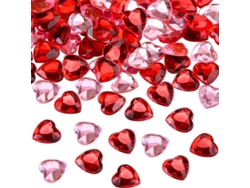 400 Corações de Acrílico Vermelho para S. Valentim, Decoração de Mesa e Casamento
