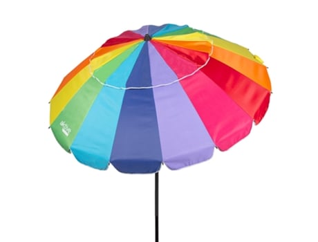 Sombrilla de Playa AKTIVE Antiviento con Mástil Inclinable Multicolor (Ø195 cm)