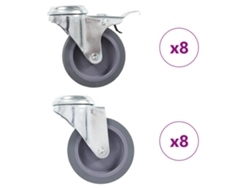 vidaXL Ruedas giratorias con agujero pasador 16 unidades 75 mm