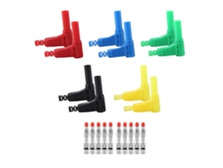 10 Conectores Banana De 4 Mm Con Tapa De Seguridad, Conector De Cable En Ángulo Recto Para Cables Eléctricos.