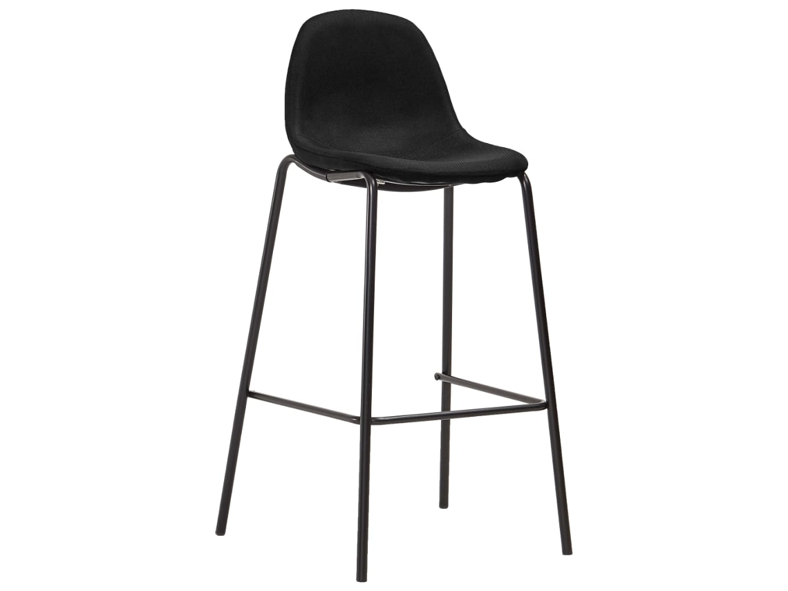 Juego de 6 taburetes de bar de tela negra EXCLUSIVO DE LA CASA