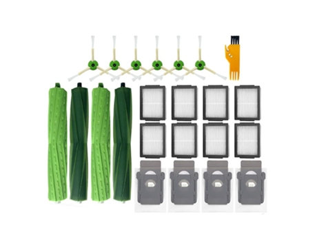 23pcs sacos de vácuo para irobot roomba i7 e5 e6 i3 filtro de escova de rolo