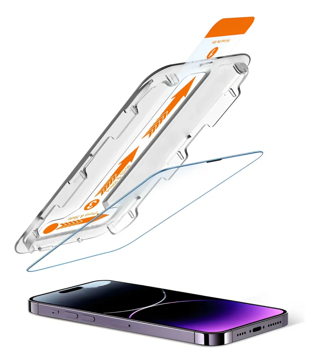 Protector De Pantalla De Vidrio Templado Para Iphone 14 Pro, Con Kit De Instalación Automática (1 Unidad - Alta Definición) Czhhmart