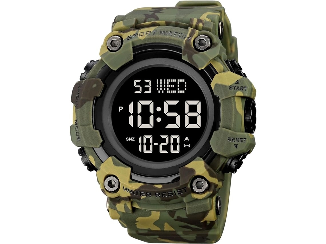 Reloj De Pulso Digital Masculino 50m Impermeable Electrónico Pulsera De Goma Deportivo Militar Con Luz Led Calendario Yuysan